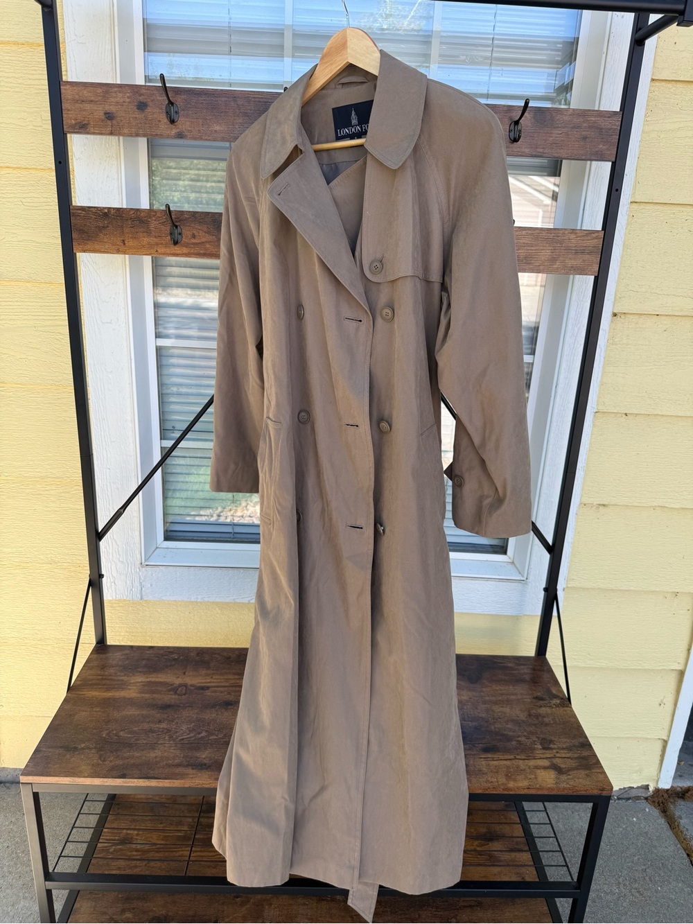 London Fog Classic Double-Breasted Tan Trench Coat